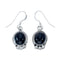 Navajo Onyx Sterling Silver Hook Dangle Earrings X10091